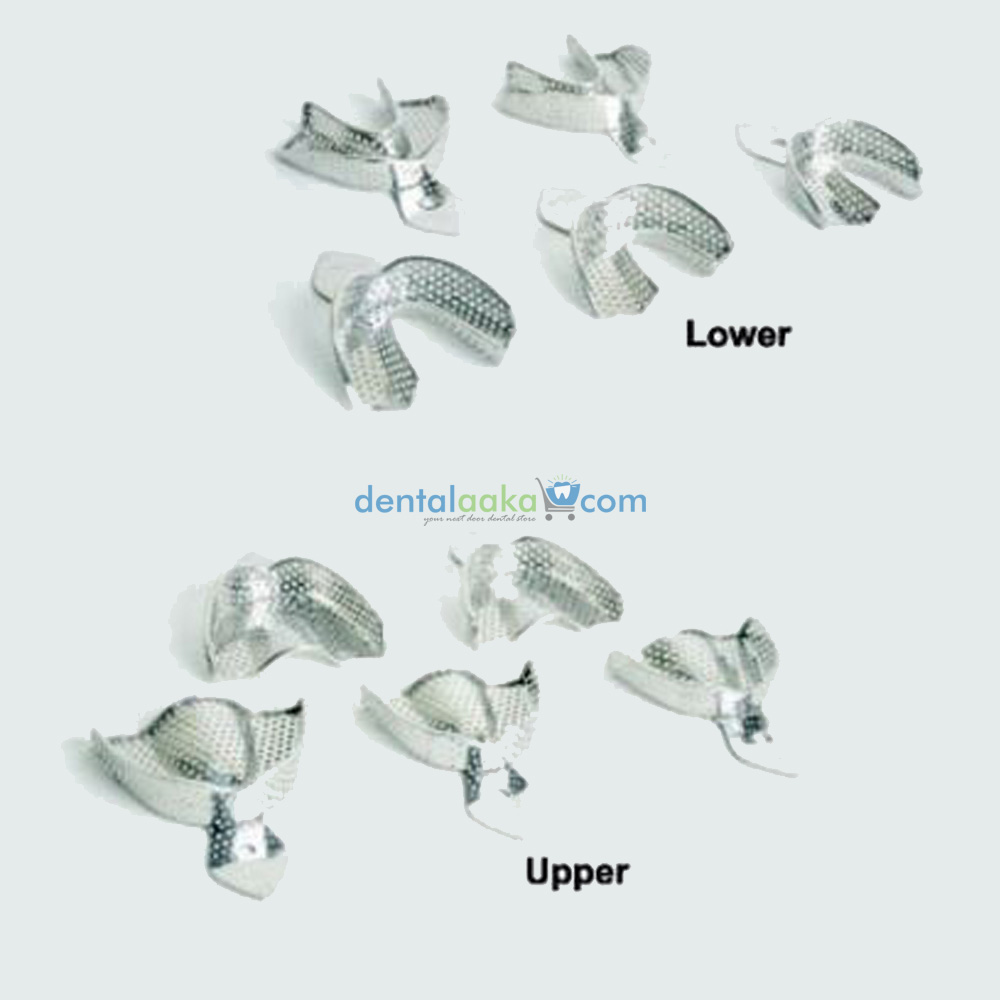 Dental Impression Trays Rim Lock Non-Perforated Upper / Lower Set | UK