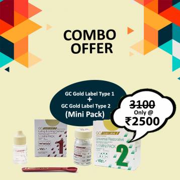 GC GOLD LABEL 2 MINI PACK #22 YELLOW BROWN + GC GOLD LABEL 1 GLASS IONOMER MINI PACK