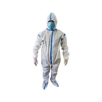 FULL BODY COVERALL GOWN SUITE WITH HOOD AND SHOE COVER   PREMIUM