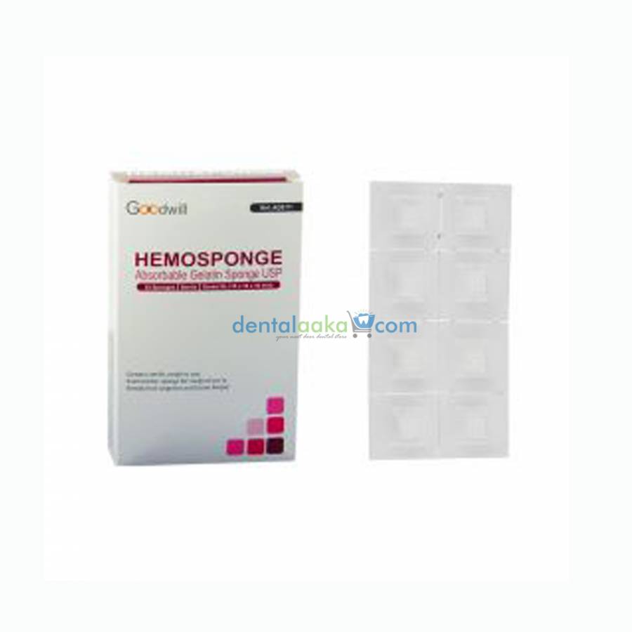 Goodwill Hemosponge Absorbable Gelatin Sponge – Sterile, 10x10x10mm – Dental Endodontic Use